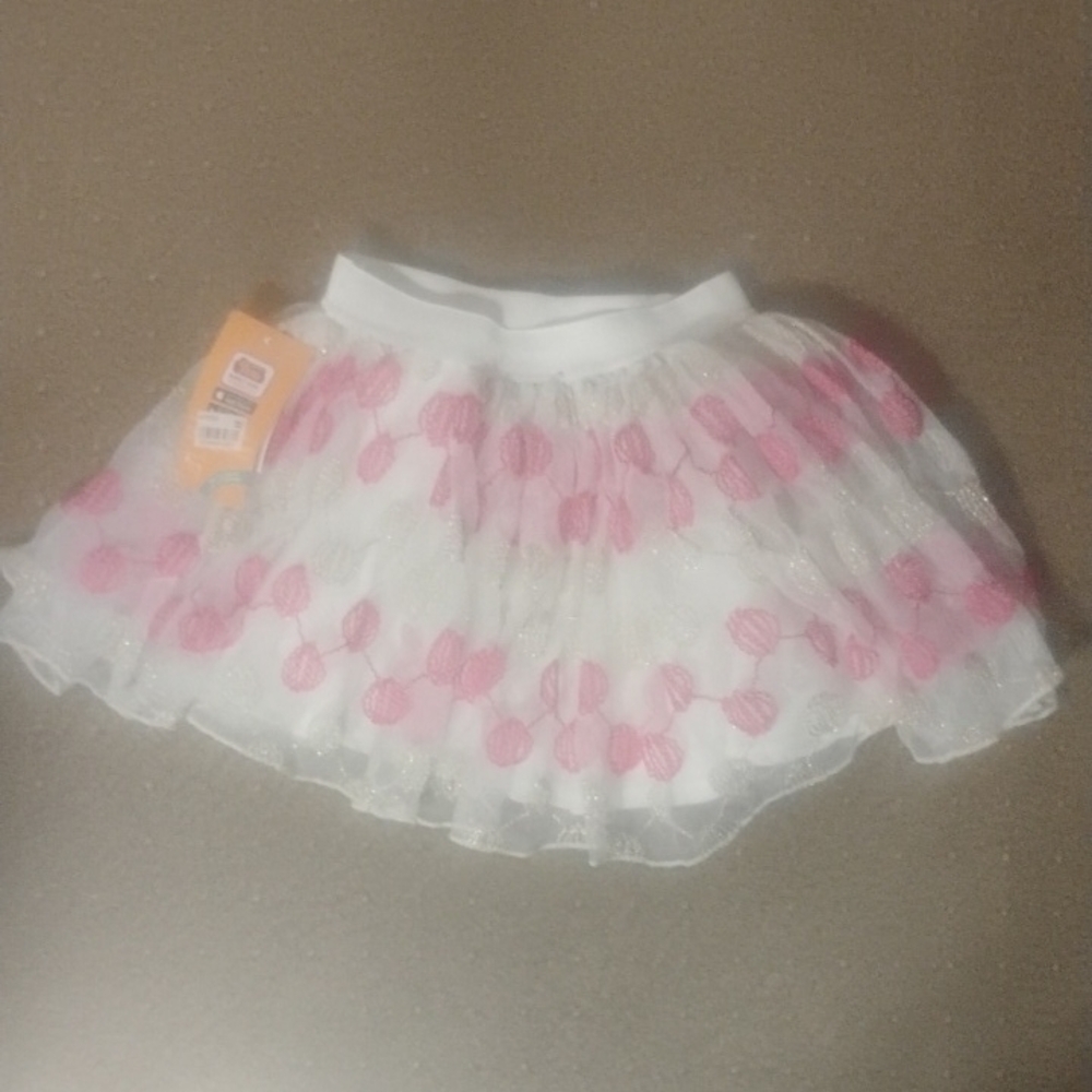 White and Pink Tulle Skirt